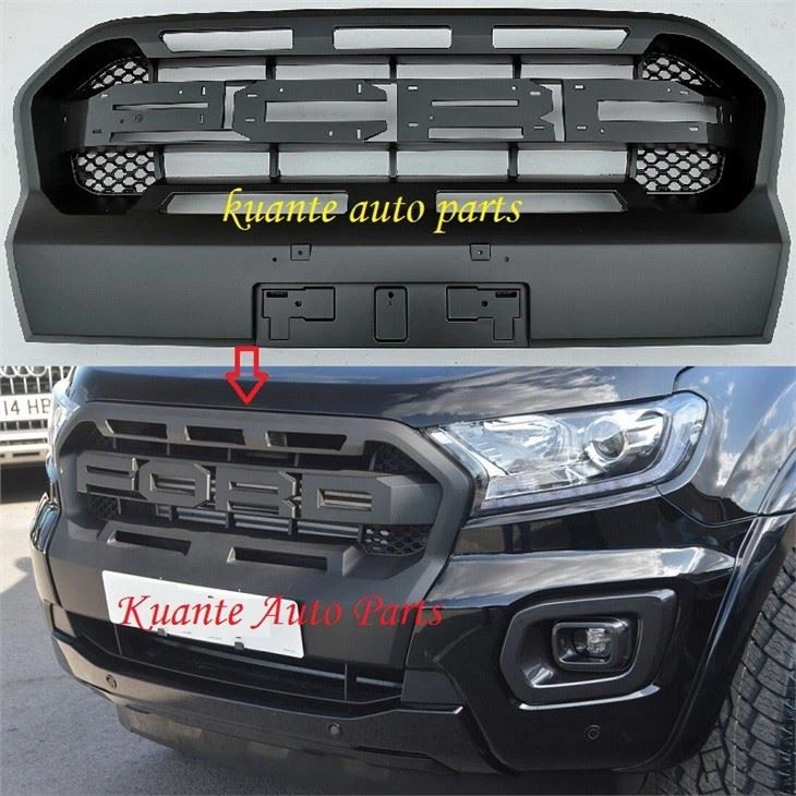 Car Spare Parts Good Quality ABS Black Paint Front Grille For Ford Ranger T8
